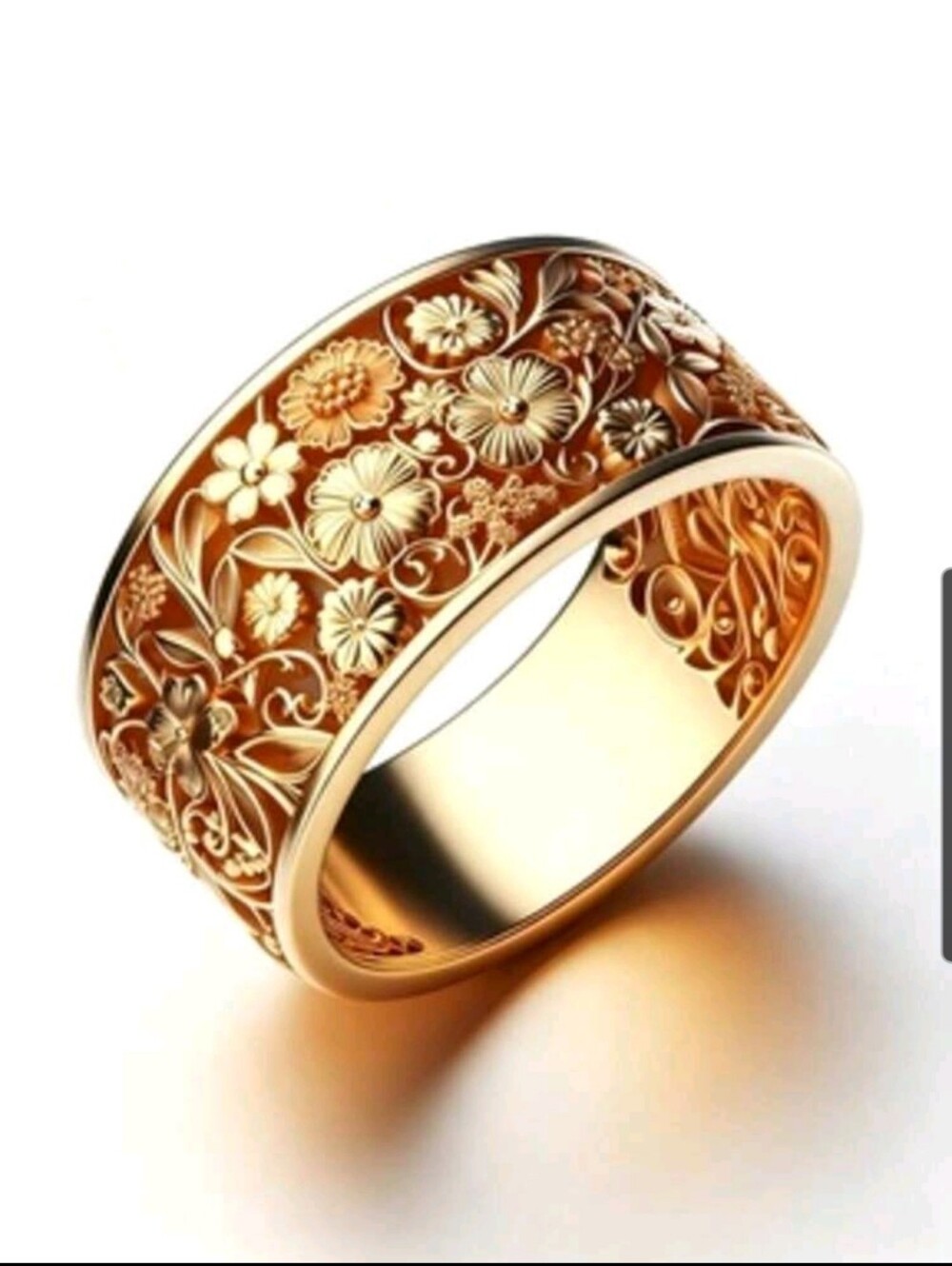 BRAND NEW ** Elegant Gold Floral Band Ring